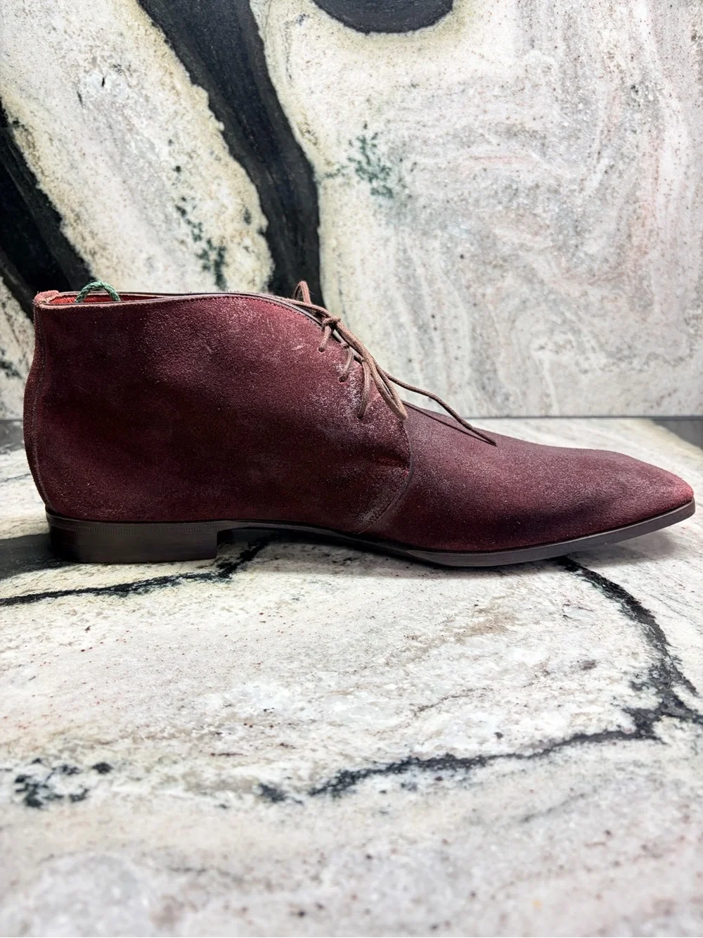 Santoni Fatte a Mano Burgundy Suede Chukka Boots Men’s 8.5 UK 9.5 US Italy